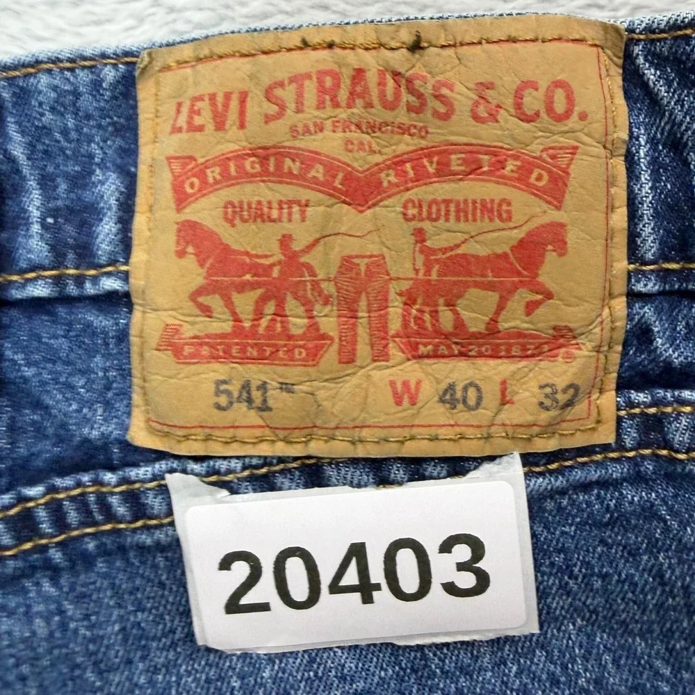 Levis 541 Jeans Men 40x32 Blue Athletic Taper‎ Eco Ease Stretch NEW